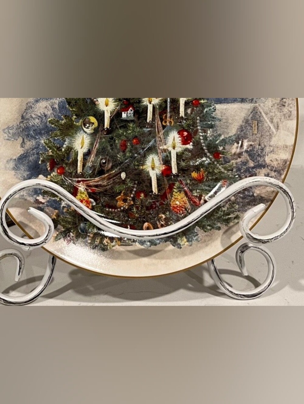 Pottery Barn Nostalgic Christmas Tree Salad Plates Set Of 4 In Box - Picture 5 of 9